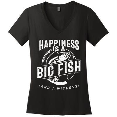 Lucky Fishing Do Not Wash Vintage Fishing Lover Women's V-Neck T-Shirt