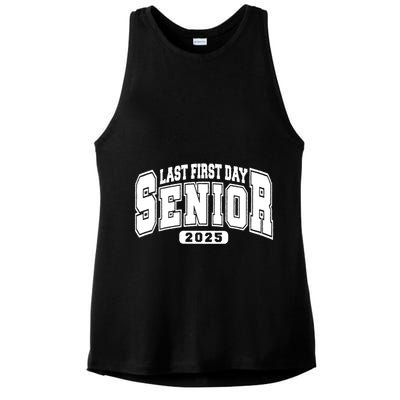 Last First Day Senior 2025 Class Of 2025 Back To School Ladies PosiCharge Tri-Blend Wicking Tank