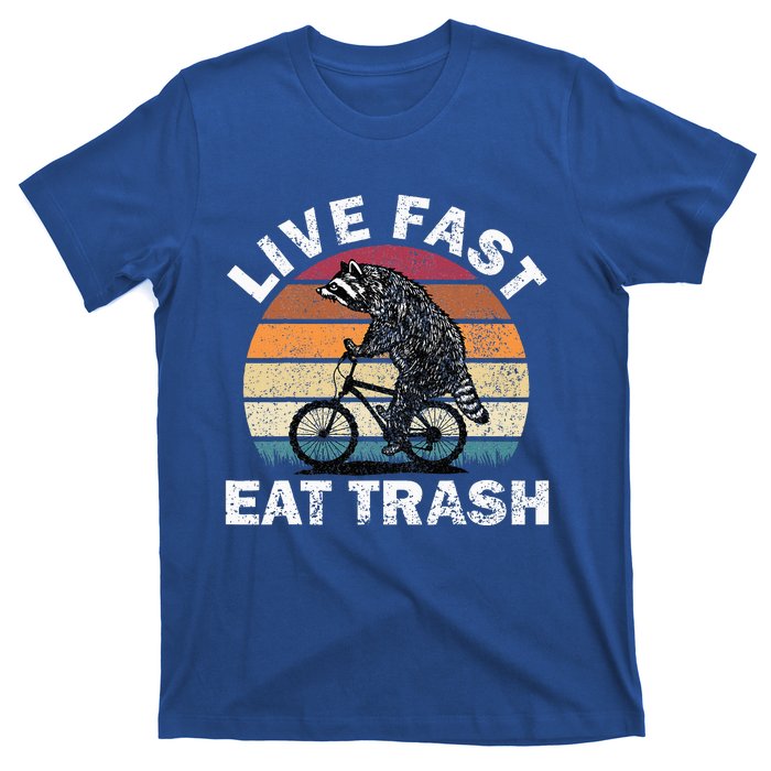 Live Fast Eat Trash Raccoon On Bike Vintage Camping T-Shirt