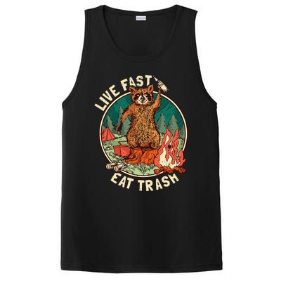 Live Fast Eat Trash Raccoon Camping and Hiking PosiCharge Competitor Tank