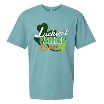 Luckiest Father Ever St Patricks Day Irish Fathersday Gift Sueded Cloud Jersey T-Shirt