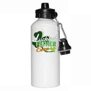 Luckiest Father Ever St Patricks Day Irish Fathersday Gift Aluminum Water Bottle