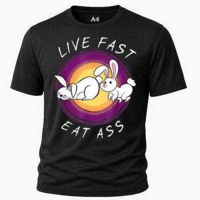 Live Fast Eat Ass Funny Rabbits Bunny Performance Shirt