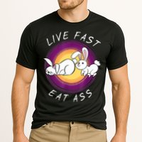 Live Fast Eat Ass Funny Rabbits Bunny Performance Shirt