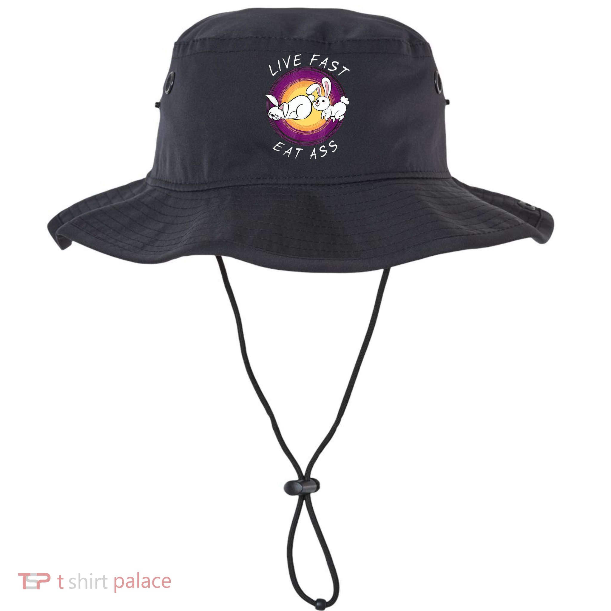 Live Fast Eat Ass Funny Rabbits Bunny Bucket Hat