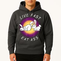 Live Fast Eat Ass Funny Rabbits Bunny Hoodie
