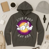 Live Fast Eat Ass Funny Rabbits Bunny Hoodie