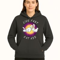 Live Fast Eat Ass Funny Rabbits Bunny Hoodie