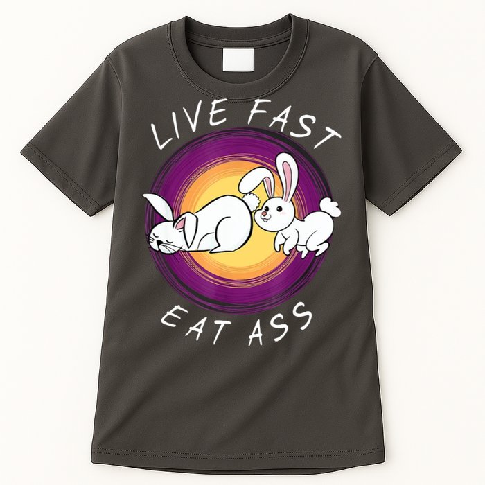 Live Fast Eat Ass Funny Rabbits Bunny Tall T-Shirt