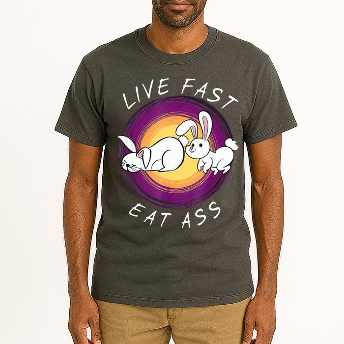 Live Fast Eat Ass Funny Rabbits Bunny Tall T-Shirt