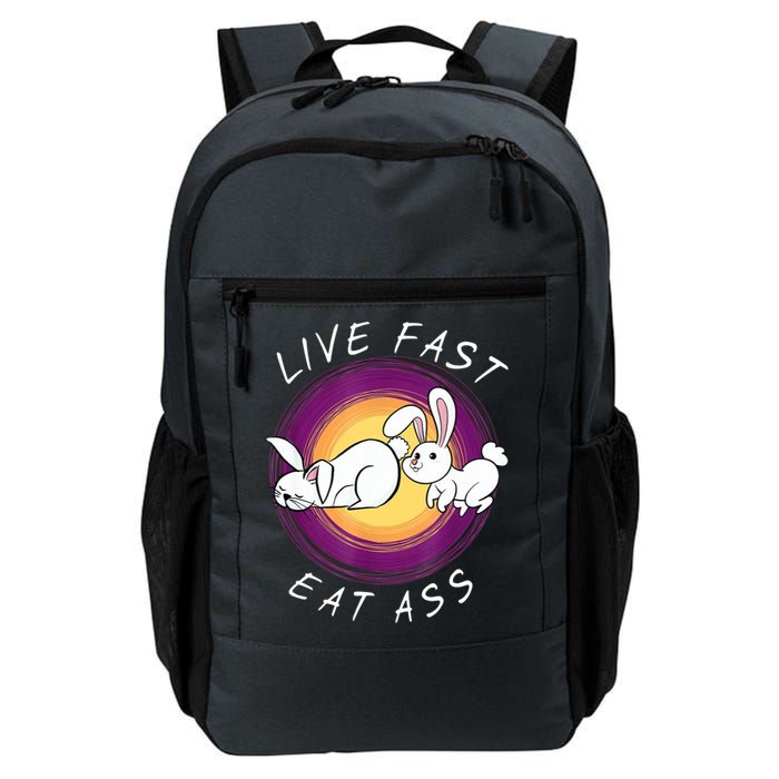 Live Fast Eat Ass Funny Rabbits Bunny Backpack