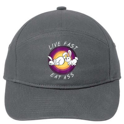 Live Fast Eat Ass Funny Rabbits Bunny 7-Panel Snapback Hat