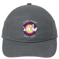 Live Fast Eat Ass Funny Rabbits Bunny 7-Panel Snapback Hat