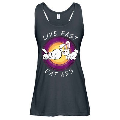 Live Fast Eat Ass Funny Rabbits Bunny Ladies Essential Flowy Tank
