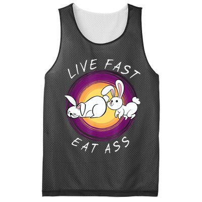 Live Fast Eat Ass Funny Rabbits Bunny Mesh Reversible Basketball Jersey Tank