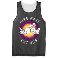 Live Fast Eat Ass Funny Rabbits Bunny Mesh Reversible Basketball Jersey Tank