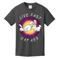 Live Fast Eat Ass Funny Rabbits Bunny Kids T-Shirt