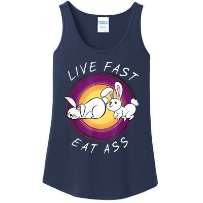 Live Fast Eat Ass Funny Rabbits Bunny Ladies Essential Tank