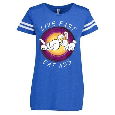 Live Fast Eat Ass Funny Rabbits Bunny Enza Ladies Jersey Football T-Shirt