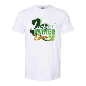 Luckiest Father Ever St Patricks Day Irish Fathersday Funny Gift Softstyle CVC T-Shirt