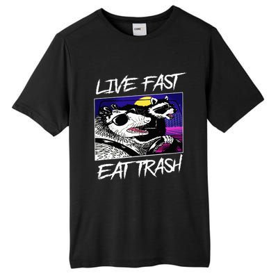 Live Fast Eat Trash Panda Raccoon Opossum Enthusiasts Tall Fusion ChromaSoft Performance T-Shirt