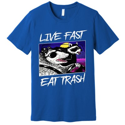 Live Fast Eat Trash Panda Raccoon Opossum Enthusiasts Premium T-Shirt