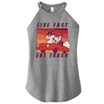 Live Fast Eat Trash Race Car Funny Raccoon Women’s Perfect Tri Rocker Tank