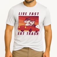 Live Fast Eat Trash Race Car Funny Raccoon Performance Shirt