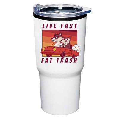 Live Fast Eat Trash Race Car Funny Raccoon Tumbler