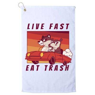 Live Fast Eat Trash Race Car Funny Raccoon Golf Towel