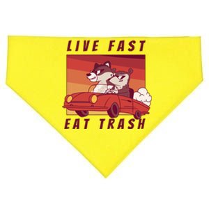 Live Fast Eat Trash Race Car Funny Raccoon USA-Made Doggie Bandana