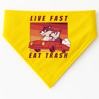 Live Fast Eat Trash Race Car Funny Raccoon USA-Made Doggie Bandana