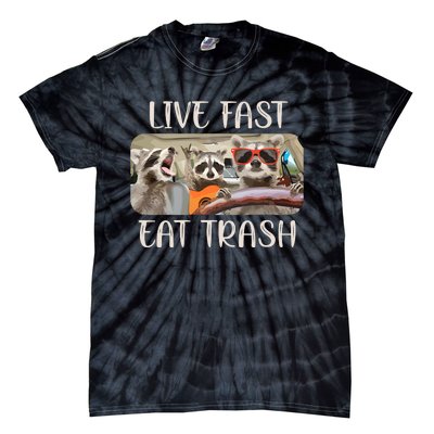 Live Fast Eat Trash Animal Raccoon Tie-Dye T-Shirt