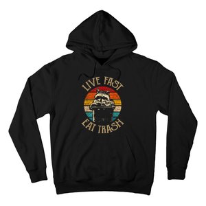 Live Fast Eat Trash Can Raccoon Camping Or Hiking Hoodie