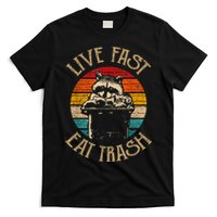 Live Fast Eat Trash Can Raccoon Camping Or Hiking T-Shirt