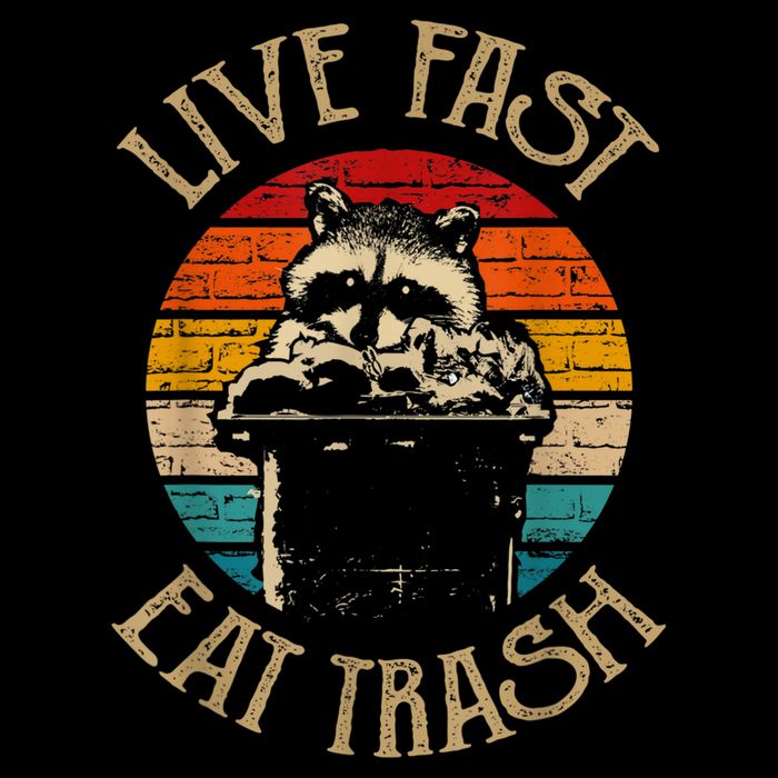 Live Fast Eat Trash Can Raccoon Camping Or Hiking T-Shirt