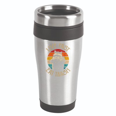 Live Fast Eat Trash Can Raccoon Camping Or Hiking 16oz Travel Tumbler