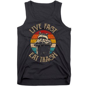 Live Fast Eat Trash Can Raccoon Camping Or Hiking Tank Top