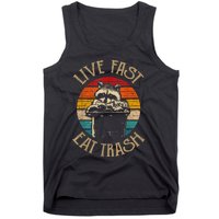 Live Fast Eat Trash Can Raccoon Camping Or Hiking Tank Top