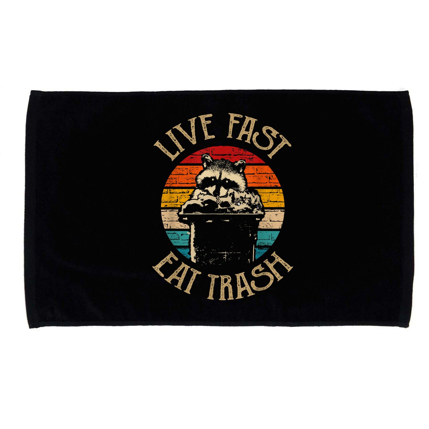 Live Fast Eat Trash Can Raccoon Camping Or Hiking Microfiber Hand Towel