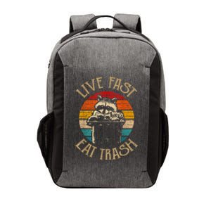 Live Fast Eat Trash Can Raccoon Camping Or Hiking Vector Backpack