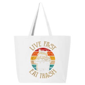 Live Fast Eat Trash Can Raccoon Camping Or Hiking 25L Jumbo Tote