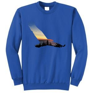 Lovely Flying Eagle Trippy Forest Sky Silhouette Tee Gift Sweatshirt