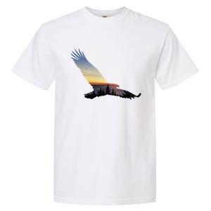 Lovely Flying Eagle Trippy Forest Sky Silhouette Tee Gift Garment-Dyed Heavyweight T-Shirt