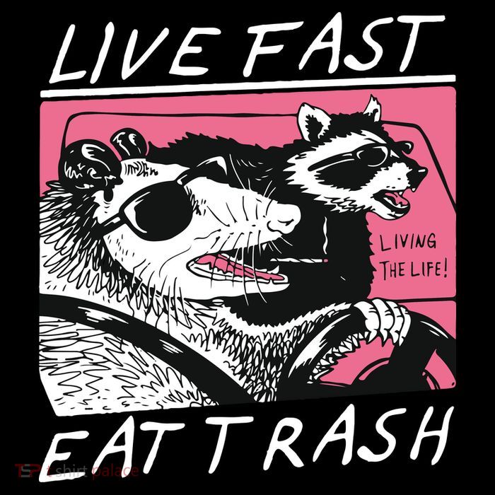 Live Fast Eat Trash Animal Funny Raccoon Tall T-Shirt