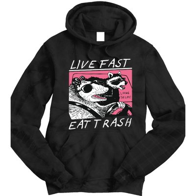 Live Fast Eat Trash Animal Funny Raccoon Tie Dye Hoodie