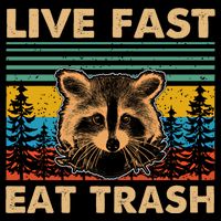 Live Fast Eat Trash Funny Raccoon Camping Vintage Retro Gift Doggie Tank