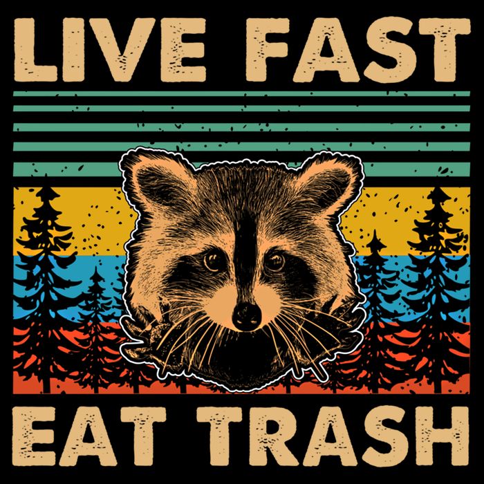 Live Fast Eat Trash Funny Raccoon Camping Vintage Retro Gift Doggie Tank