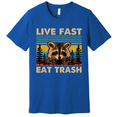 Live Fast Eat Trash Funny Raccoon Camping Vintage Retro Gift Premium T-Shirt