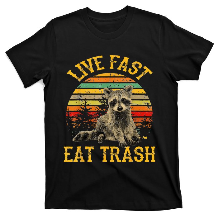 Live fast eat Trash Funny Raccoon Camping Vintage T-Shirt